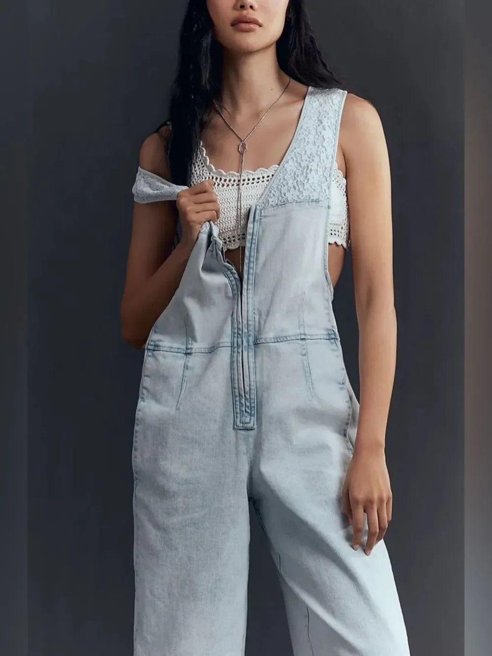 New Anthropologie Pilcro Front-Zip Wide-Leg Jumpsuit Size S - Picture 4 of 8